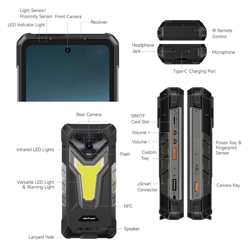 Ulefone Armor 34 Plus 5G Rugged Phone with 1100LM Camping Light