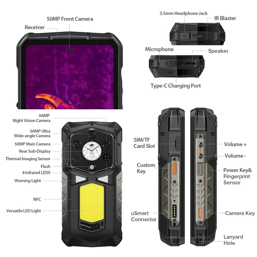 Ulefone Armor 29 PRO Thermal 5G Rugged Phone with Thermal Camera - Brand New/Sealed
