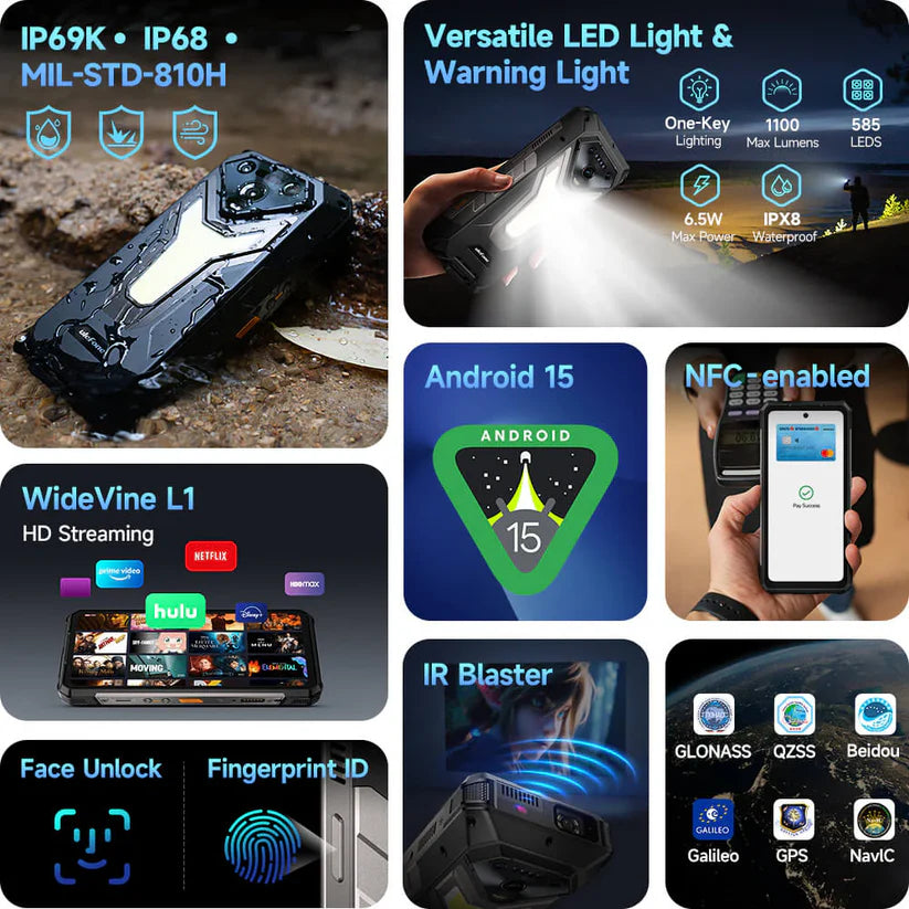 Ulefone Armor 34 Plus 5G Rugged Phone with 1100LM Camping Light