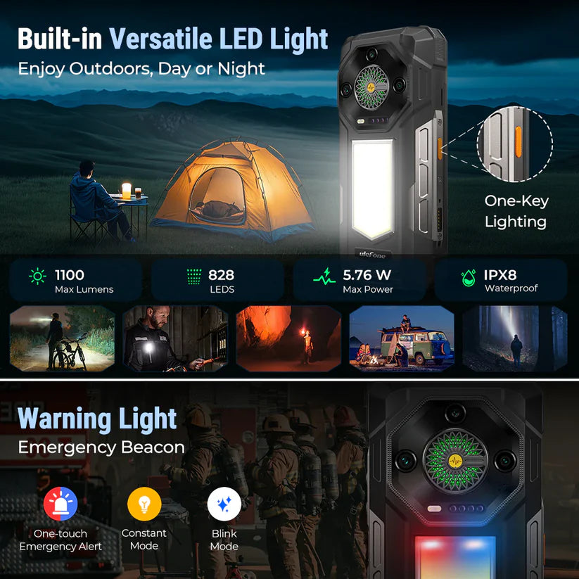 Ulefone Armor 33 4G Rugged Phone with 1100LM Camping Light